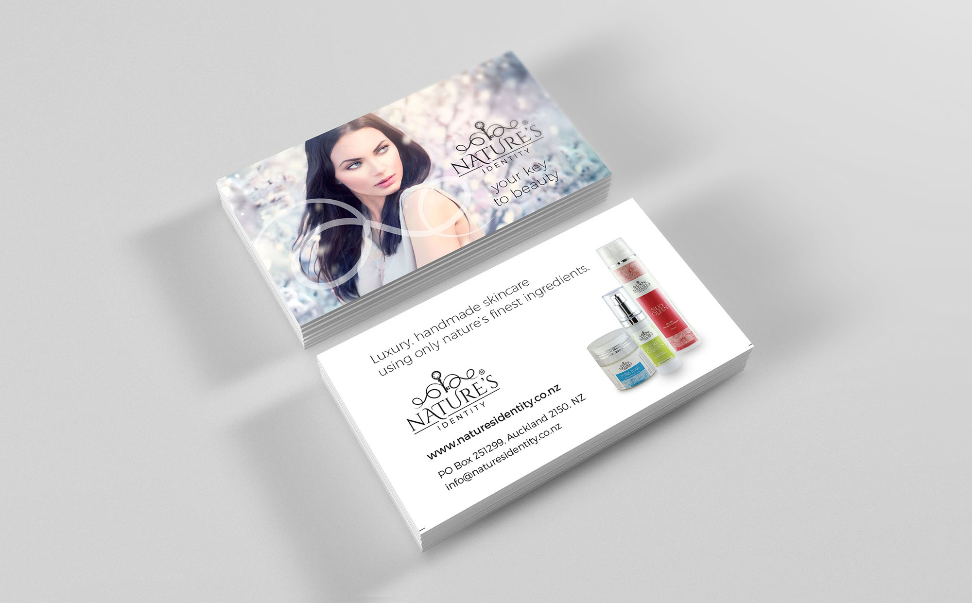 Natures Identity Skincare card Nature's Identity skincare business card