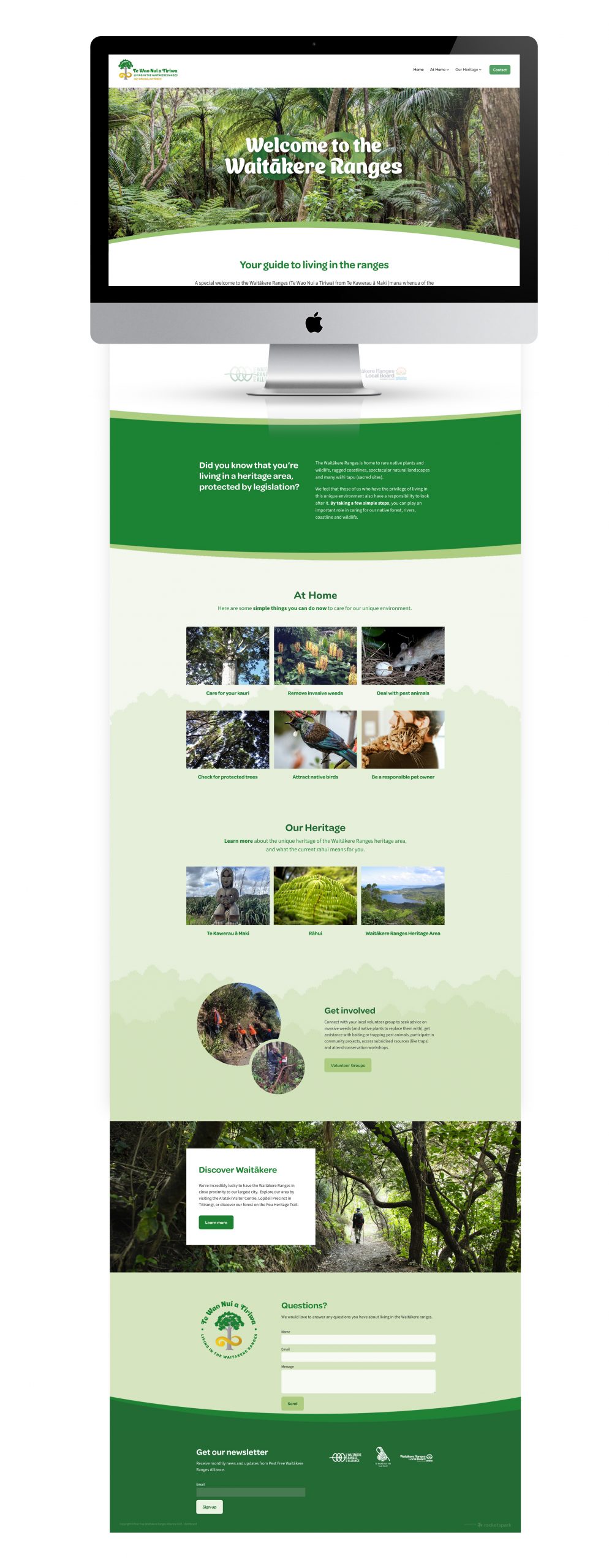 Living in the Ranges Website Mockup West Auckland Heritage Society website homepage